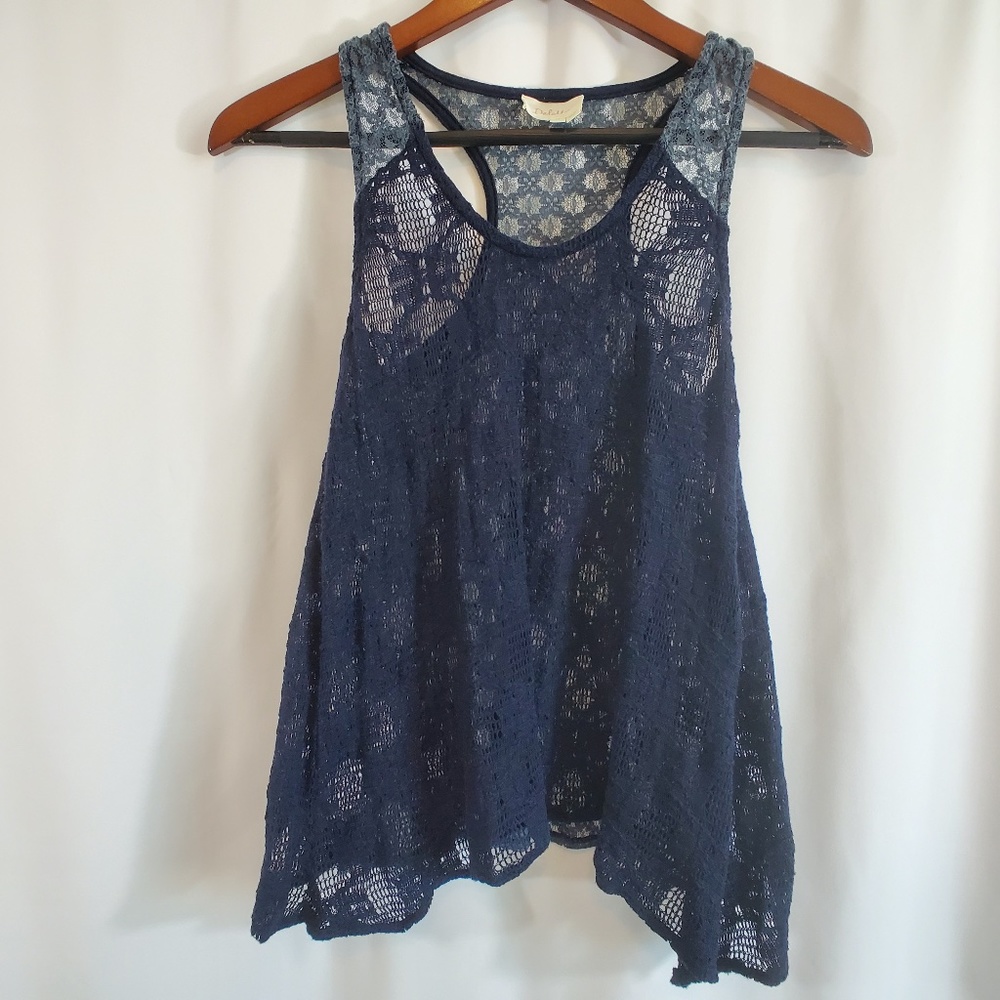 Deletta Anthropologie Blue Lace tank top